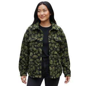 NEW Indigo Thread Co Sherpa Patterned Jacket Button Down Cozy Casual Size Large